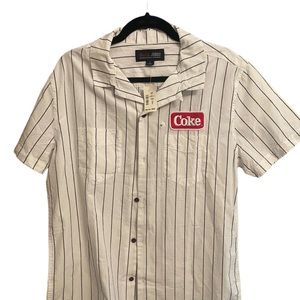 Aero Coke Coca Cola Button down shirt. Size Medium. NWT